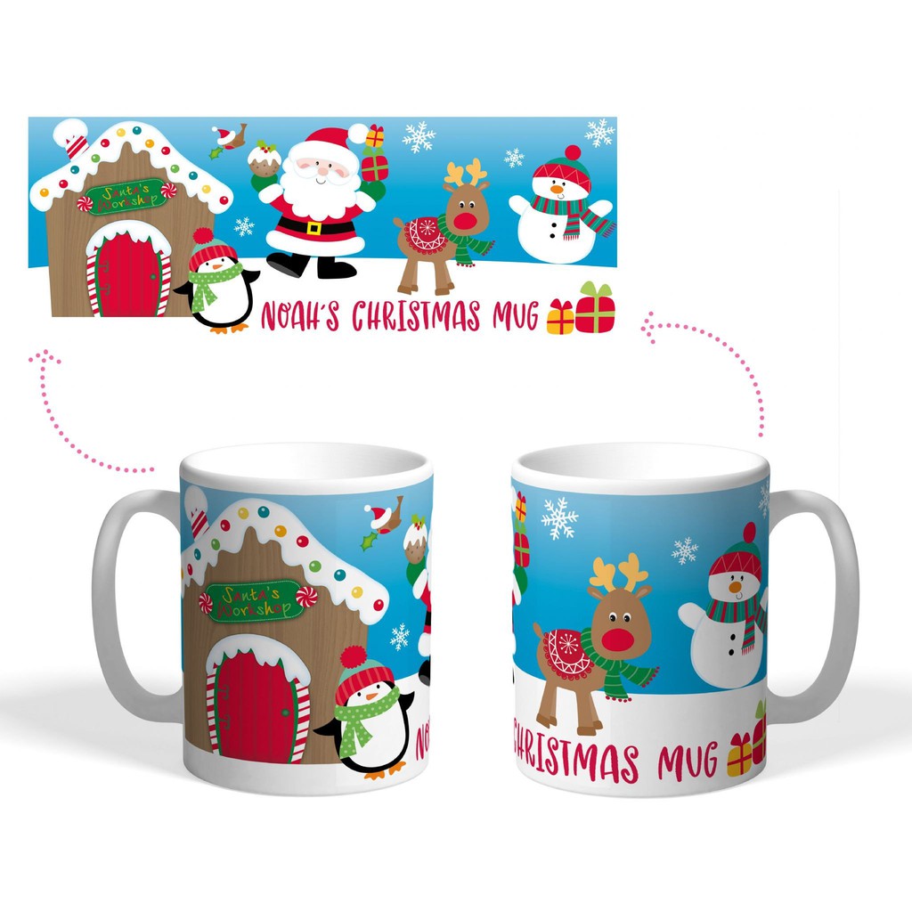 Cốc sứ cao cấp in hình giáng sinh an lành - Quà tặng noel - Quà tặng cho người thân