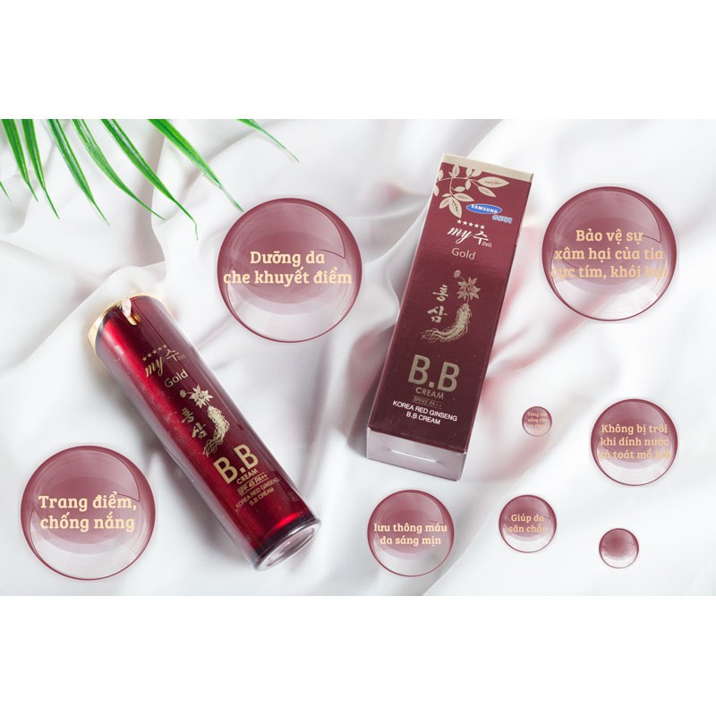 [TRỢ GIÁ] Kem Nền BB Cream Hồng Sâm Đỏ My Gold SPF45 PA++ 40ml có tác dụng dưỡng da, cấp ẩm chống nắng cực hiệu quả | BigBuy360 - bigbuy360.vn