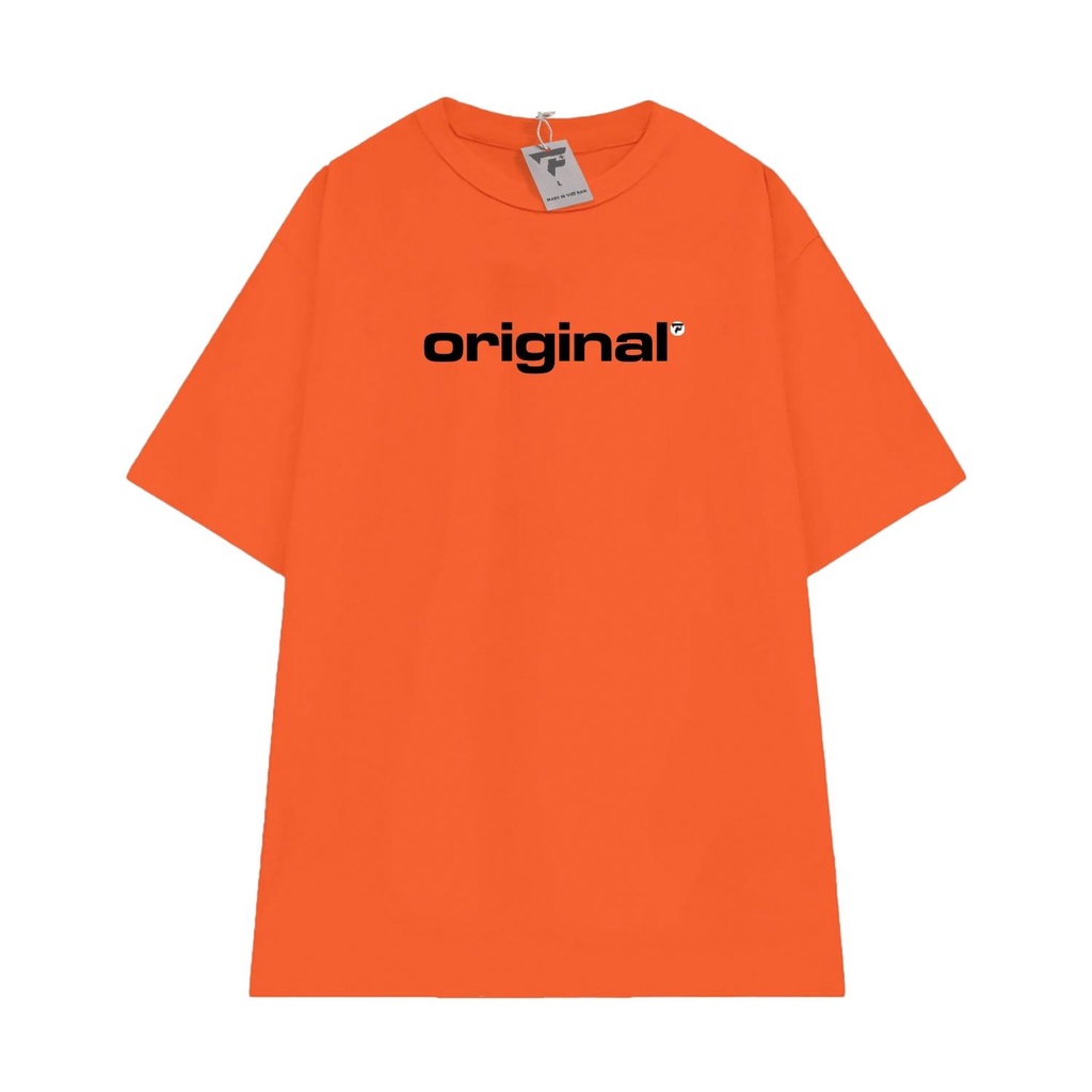Áo thun unisex basic nam nữ tee form rộng in chữ ORIGINAL vải mềm mát FPLUS FP113