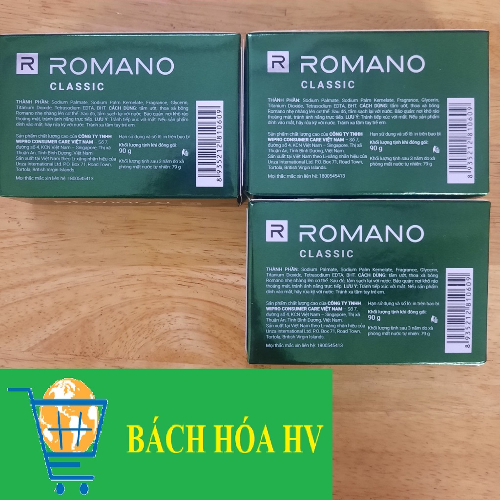 combo 3 cục xà bông thơm ROMANO (90g x 3 cục) - BACH HOA HV