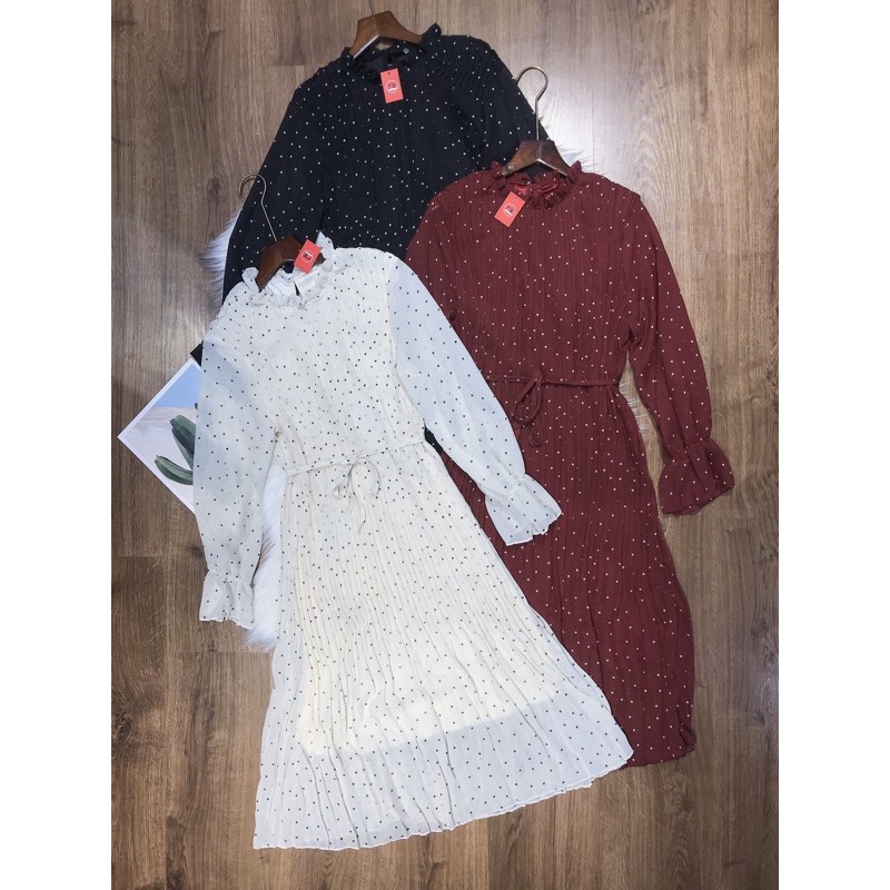 [BÁN SỈ] Váy Nữ/ Đầm Nữ Dáng Suông Có Dây Chiết Eo Dập Ly Chất Voan 2 Lớp Họa Tiết Bi_Xuống Phố Dịu Dàng | BigBuy360 - bigbuy360.vn