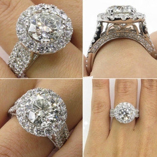 Sparkling Stone-Attached Alloy Ring