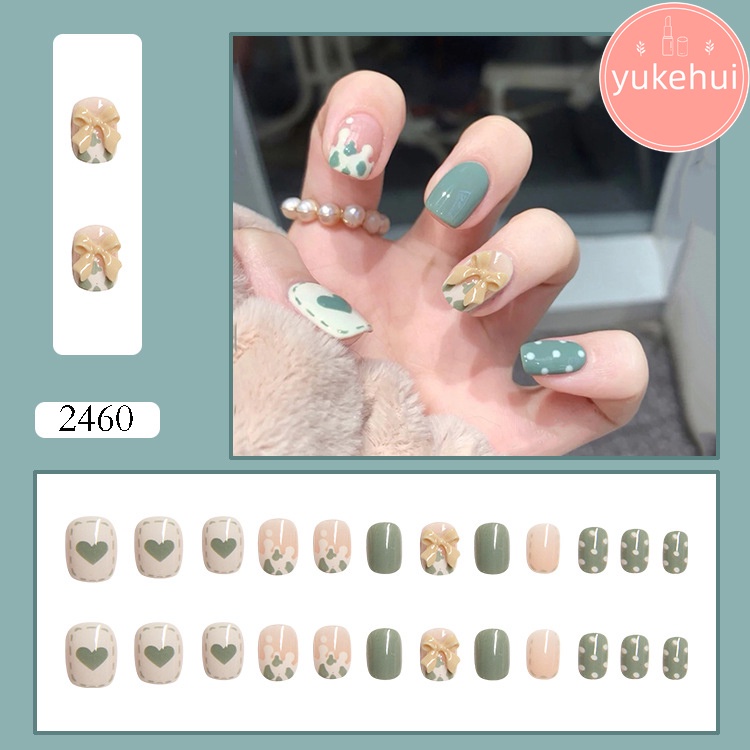 2460 YUKEHUI bộ móng tay giả kèm keomóng tay giả rẻ bộ móng tay giả set móng giả trong suốt móng tay giả đính nơ móng tay giả dài đính đá móng giả đẹp bộ móng tay giả đính đá móng tay giả đính đá ngắn