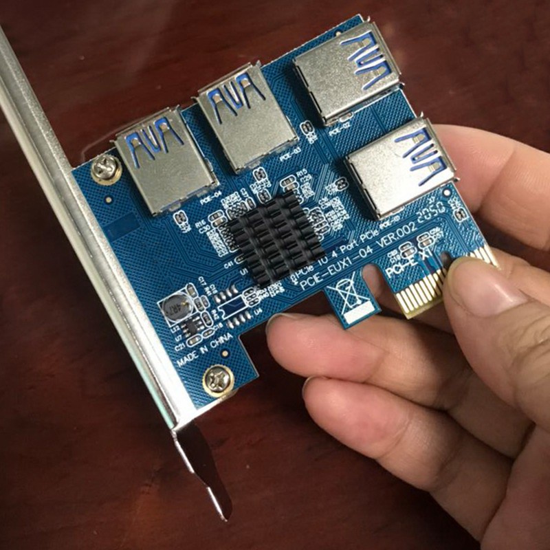 Thẻ Chuyển Đổi Pci-E 1 For 4 Pci-E 1x Sang Pci-E 16x Usb 3.0 Cho Btc Mining | BigBuy360 - bigbuy360.vn