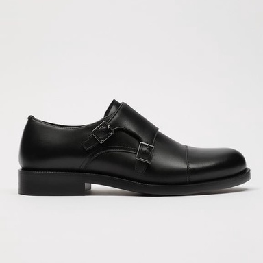 Giày tây da đen Zara authentic MONK