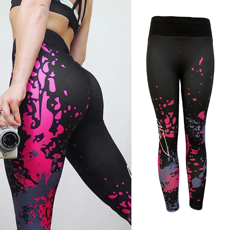 Quần legging thể thao nâng mông chất liệu co giãn