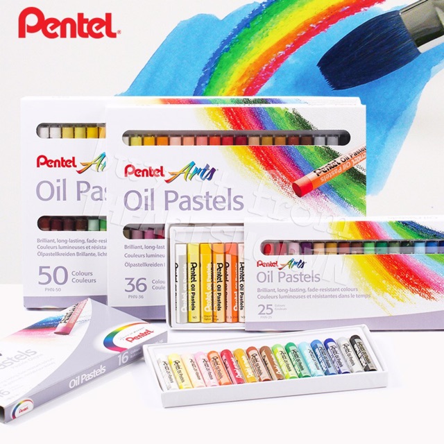 Sáp Dầu Pentel 50 Màu PHN-50, Màu Sáp Pentel (Hàng chính hãng)