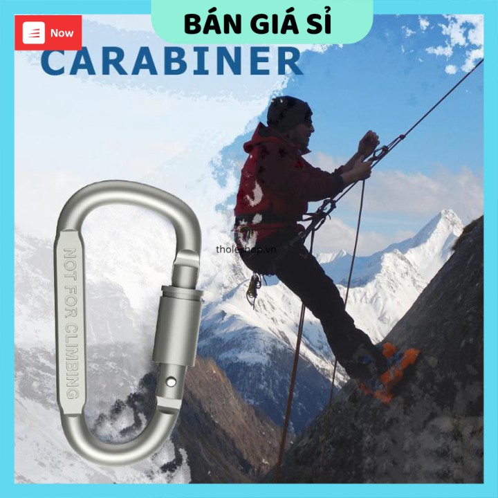 Khóa treo leo núi 🗣️ GIÁ VỐNMóc khóa nhôm Carabiner hình chữ D được làm từ hợp kim nhôm cao cấp siêu cứng và bền 8498