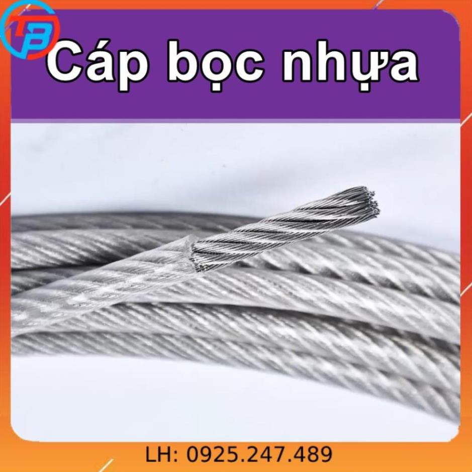 Cáp bọc nhựa (cáp thép bọc nhựa) bán lẻ từng mét CÁP THÉP Thái Bình Vina