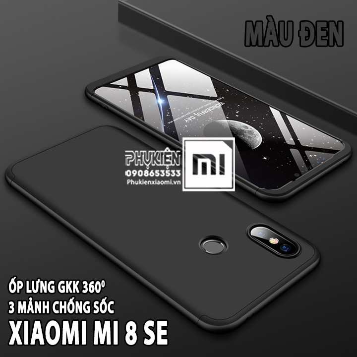 Ốp Lưng cho máy Xiaomi Mi 8 SE GKK 360 Độ  - Viền Màu, Full Màu