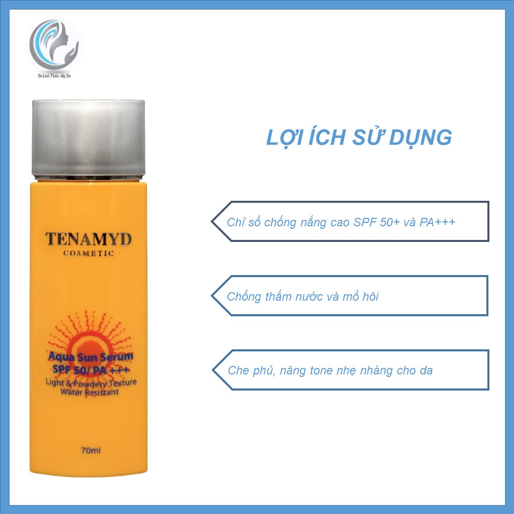 Kem chống nắng cho da dầu mụn da khô hỗn hợp dạng huyết thanh Tenamyd Aqua sun serum spf 50+ CN05