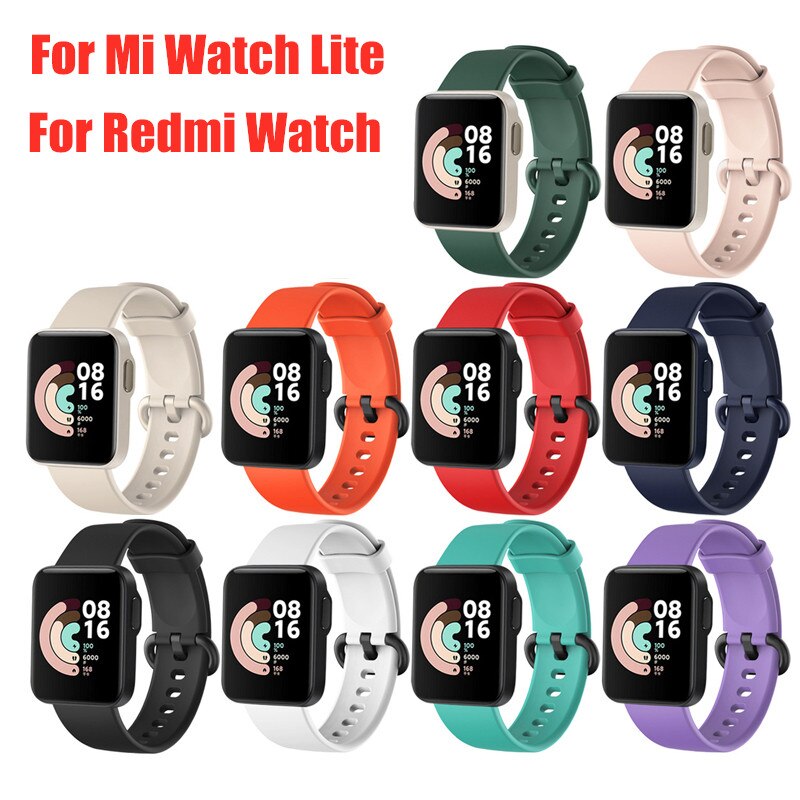 【trong kho】Dây Đeo Thay Thế Chất Liệu Silicon Màu Trơn Cho Xiaomi Mi watch Lite straps