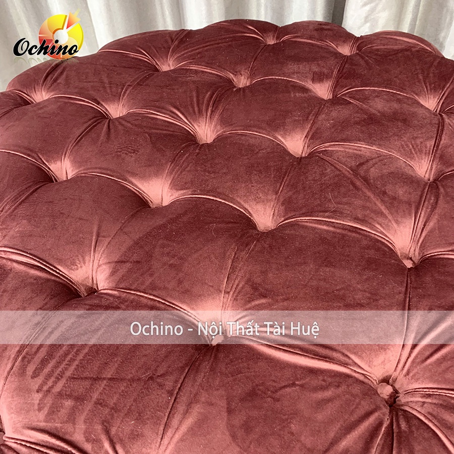 Đôn Tròn Ngồi Bàn Trang Điểm Cổ Điển Nhún Cao Cấp, Ghế Đôn Sofa Tròn ĐK 50cm - Cao 45cm ( Hàng có SẴn)