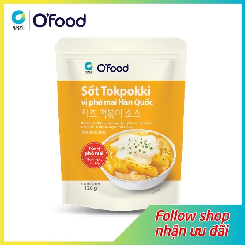 [FREESHIP GIÁ SỈ] Sốt tokbokki / tokpokki Hàn Quốc O'Food 120g, vị truyền thống và phô mai cay