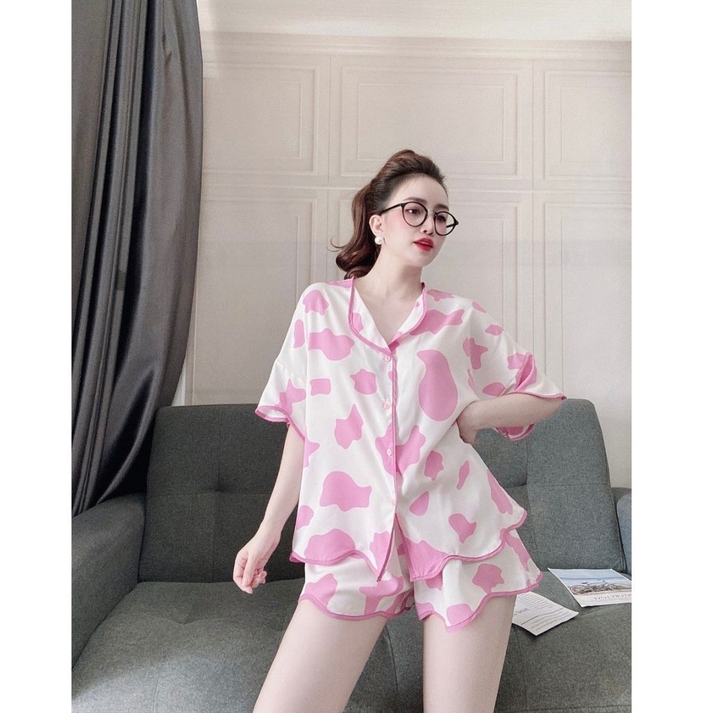 Đồ ngủ bò sữa, Đồ ngủ sexy lụa Satin cao cấp mềm mại xinh xắn Bigsize 75Kg | BigBuy360 - bigbuy360.vn