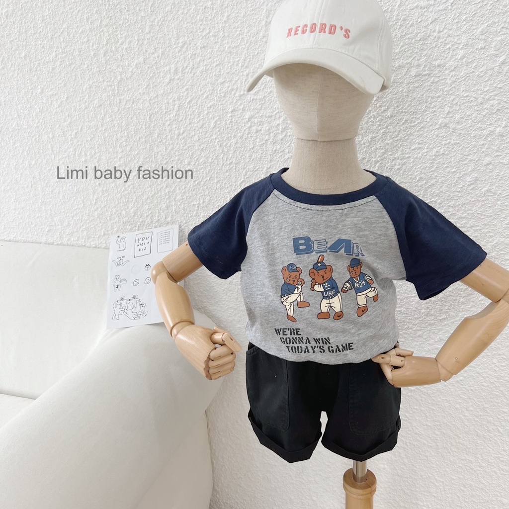 LIMI - Áo Thun Hoạt Hình Phối Màu Tay Cho Bé Trai