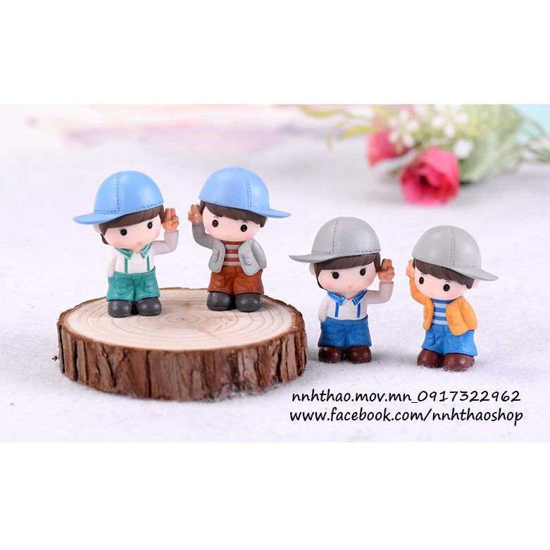 Tượng chibi bé trai trang trí mô hình, tiểu cảnh