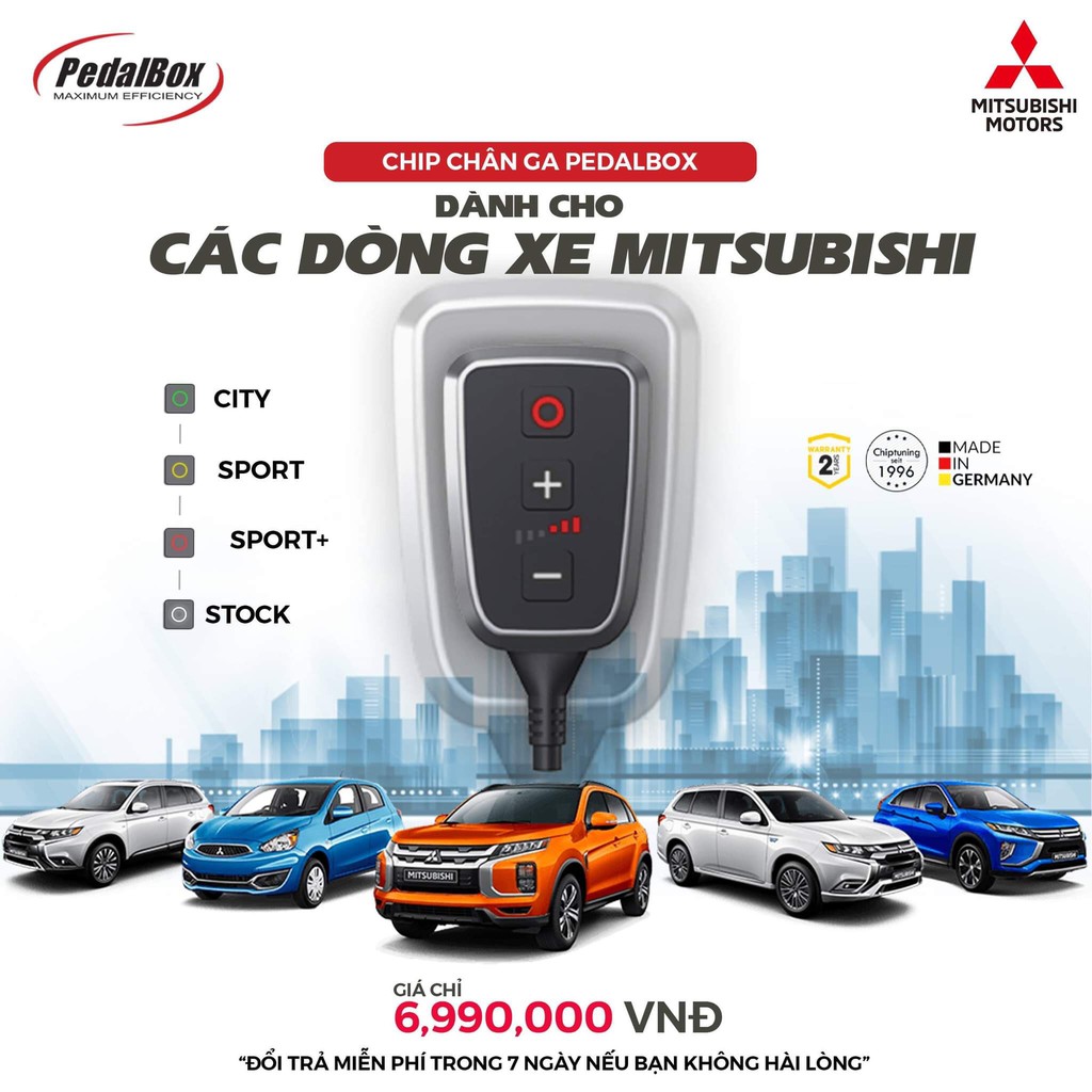 Chip chân ga PedalBox DTE3770 cho Mitsubishi Triton, Xpander, Pajero (Sport)