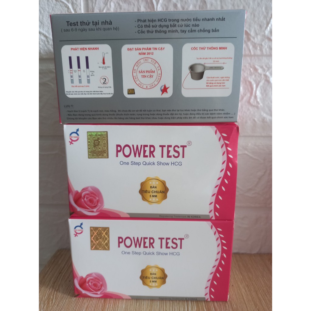 Que thử thai POWER TEST ( Bản chuẩn 5mm hộp 1 que + 1 cốc tay cầm thông minh)