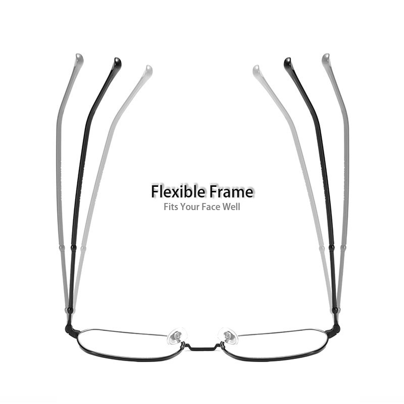Kính cận VIENDO gọng vuông kim loại 0 ~ -6.00 độ cắt theo yêu cầu chống ánh sáng xanh thời trang cho nam và nữ