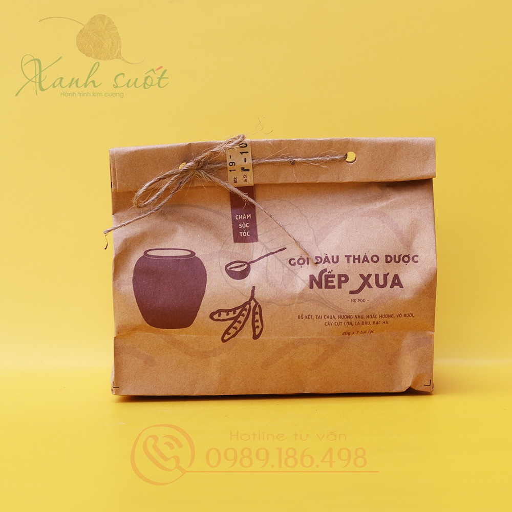 Nếp Xưa- Gội Đầu Thảo Dược No'Poo- Tóc Suôn Mượt Tự Nhiên, Không Hóa Chất- No Shapoo For Hair