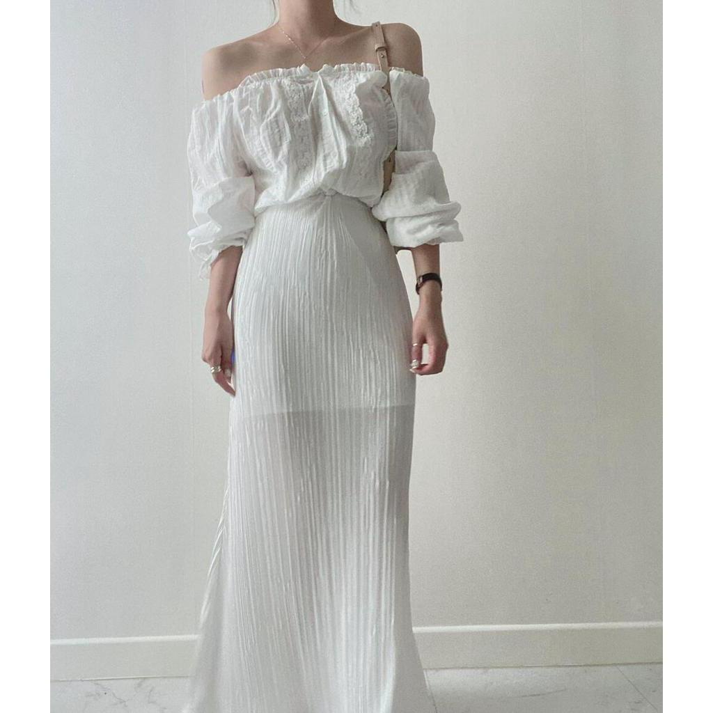 Áo Kiểu Trễ Vai Phối Ren Phong Cách Pháp Thời Trang Mùa Hè 53818