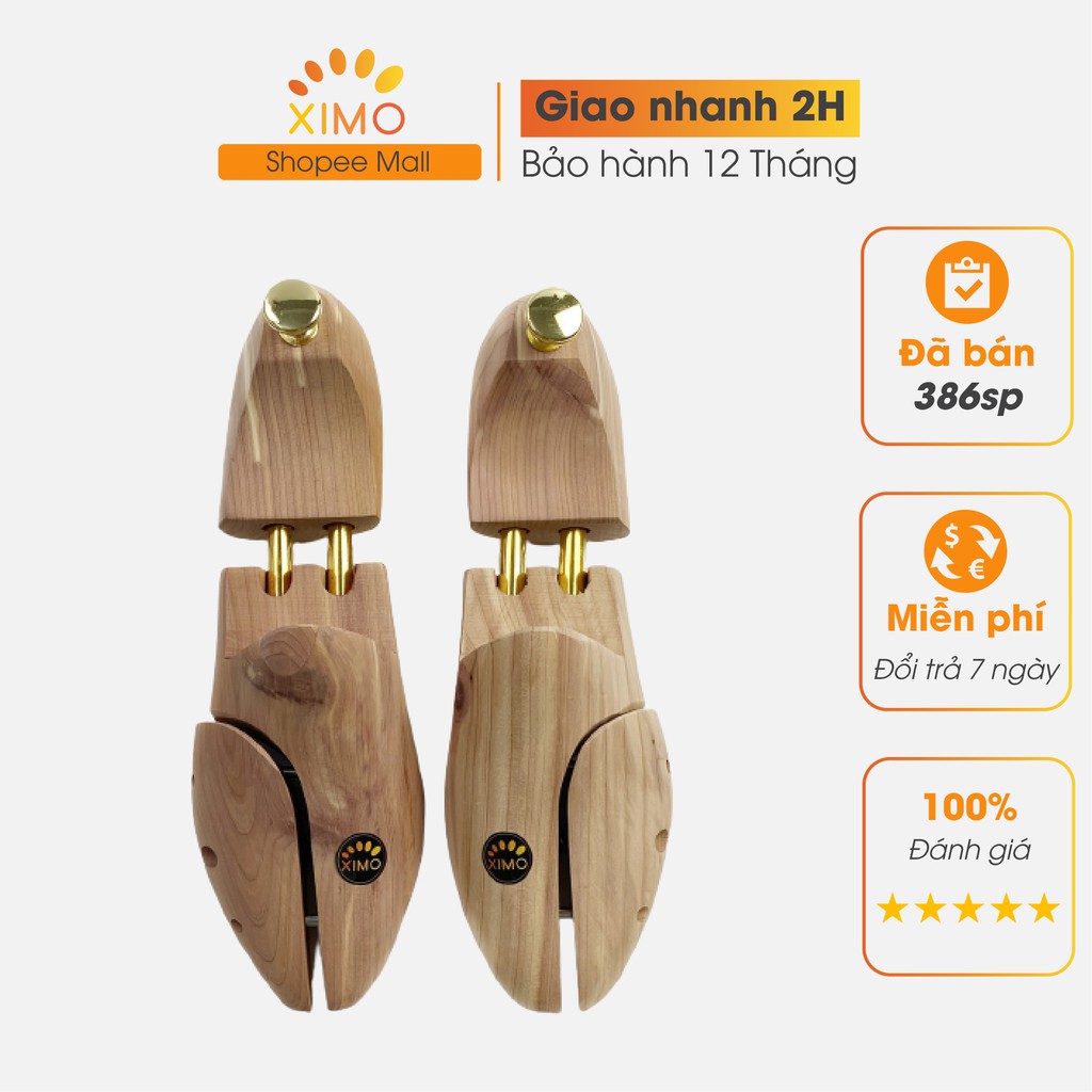 Cây giữ form giày chất liệu gỗ tuyết tùng shoe tree cao cấp XIMO (XCGFG05)