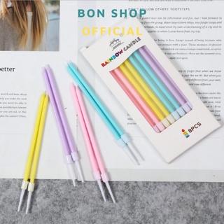 Nến Que Dài Màu Pastel Cao Cấp Phong Cách Hàn Quốc Trang Trí Bánh Kem Sinh Nhật