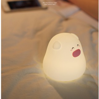 Đèn ngủ heo cảm ứng silicon