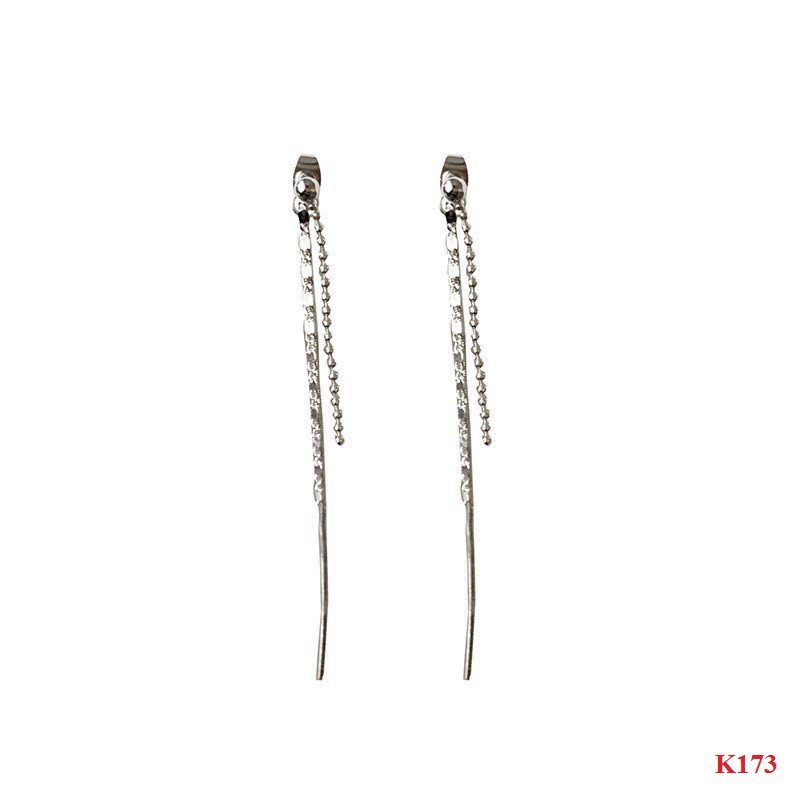 Khuyên tai nữ mạ bạc 925 thả dây dài k173 Mayconner