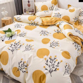 [Free ship-Sale khô máu]Bộ chăn ga gối poly nhập khẩu,đủ kích thước,mẫu trăng vàng