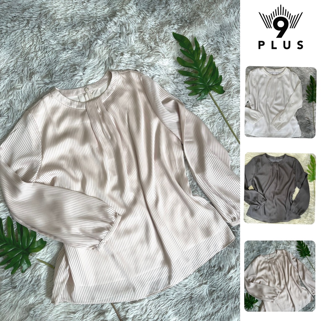 Áo lụa satin nữ 9Plus/ áo somi nữ