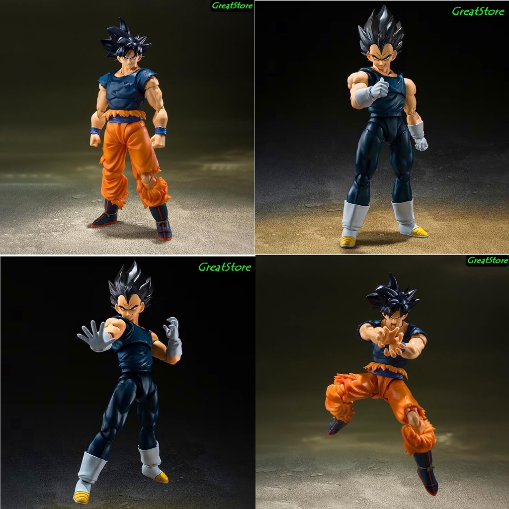 Mô hình Vegeta bản Super Hero và Goku bản Ultra Instinct Dragonball SHF action Figure 15 cm cử động được