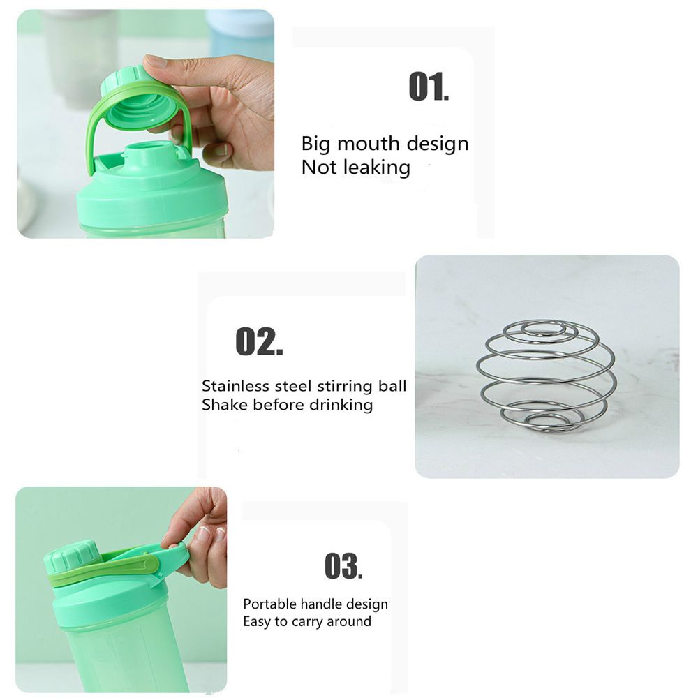 Conopery CONOPERY Bình lắc protein nhiều màu sắc bằng nhựa thời trang
