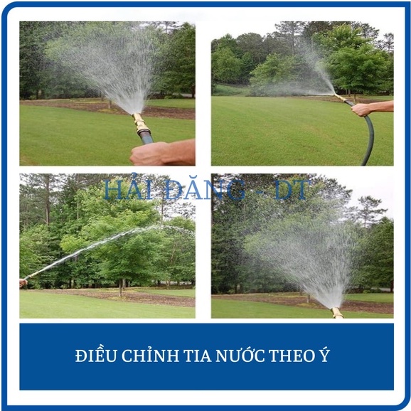 Vòi xịt rửa xe tưới cây tăng áp lực, Vòi tưới cây bằng đồng có chỉnh tia dài 5-30m lắp cho vòi nước nhà tiện dụng