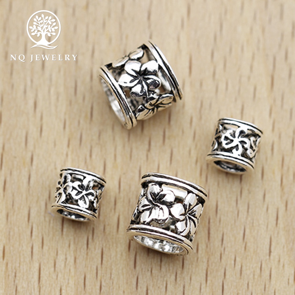 Xỏ ngang bạc họa tiết hoa mận - NQ Jewelry