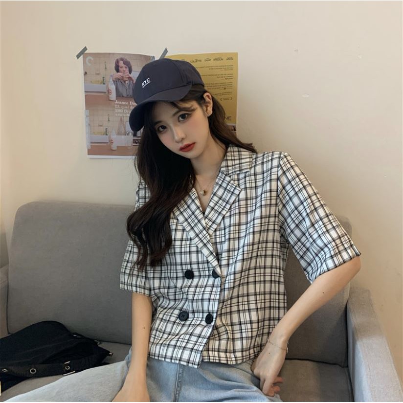 Áo Khoác Croptop Cổ Vest Nữ - A02 | BigBuy360 - bigbuy360.vn