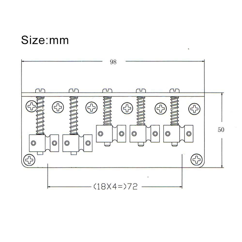 Ngựa đàn thay thế cho đàn guitar điện 5 dây màu bạc