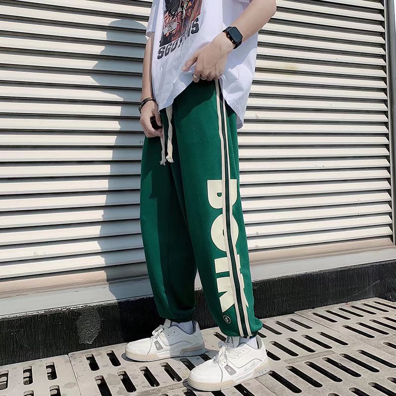 Quần Legging Dây Rút Dáng Rộng In Họa Tiết Phong Cách Hàn Quốc Thời Trang Cho Nam Và Nữ