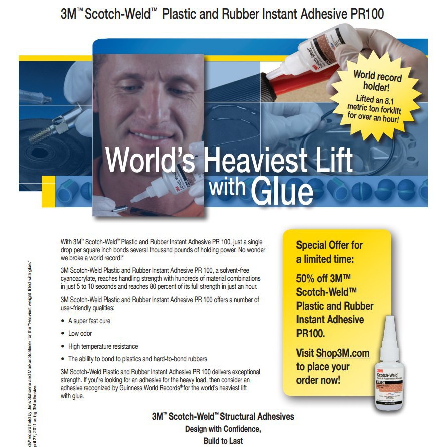KEO SIÊU DÍNH CHUYÊN DÁN NHỰA - CAO SU 3M PR100 PLASTIC &amp; RUBBER INSTANT ADHESIVE PR100