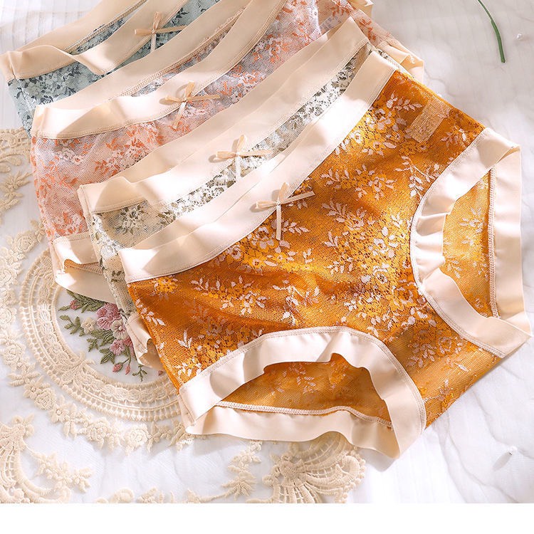 Quần lót su lụa sữa ren hoa hồng cao cấp 112