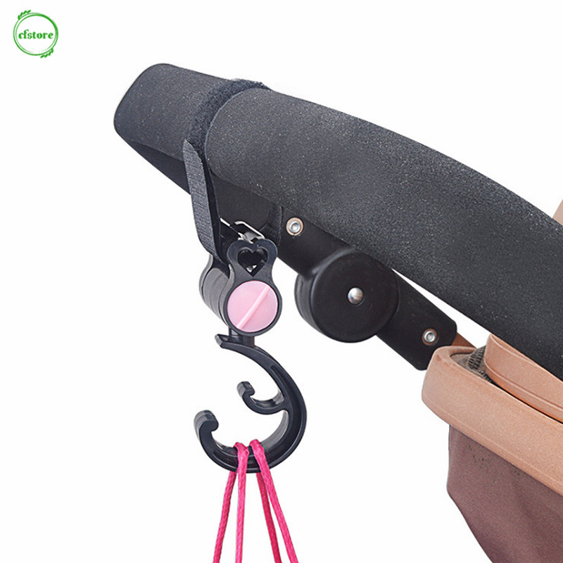 2 Móc Treo Đồ Xoay 360 Độ Gắn Xe Đẩy Em Bé