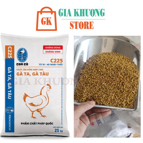 [ Hàng Chính Hãng] Cám hỗn hợp cho gà con mới xuống gà  gà ta, gà tàu từ 1 – 42 ngày tuổi ( Cám con cò) C16L (1 kg)