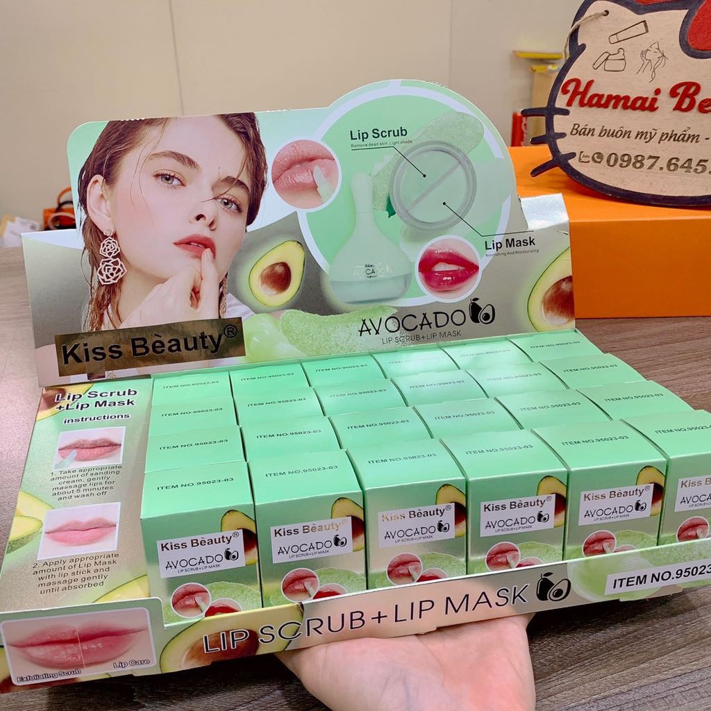 Hộp tẩy tế bào chết + nạ dưỡng hồng môi 2 trong 1 kissbeauty G438