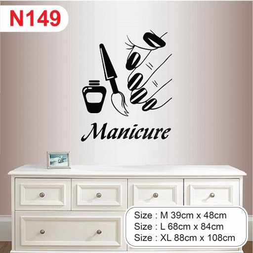 Decal trang trí cửa tiệm Nails thu hút khách hàng tạo điểm nhấn chi không gian tiệm P10