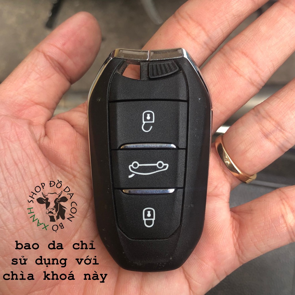 Bao Da Chìa Khoá Peugeot 3008, 5008, 2008 all new Handmade Da Thật 001