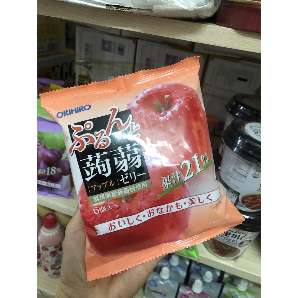Thạch trái cây Orihiro Nhật Bản (Nho xanh/nho đỏ/táo/mơ/đào/chuối/kiwi/cam)
