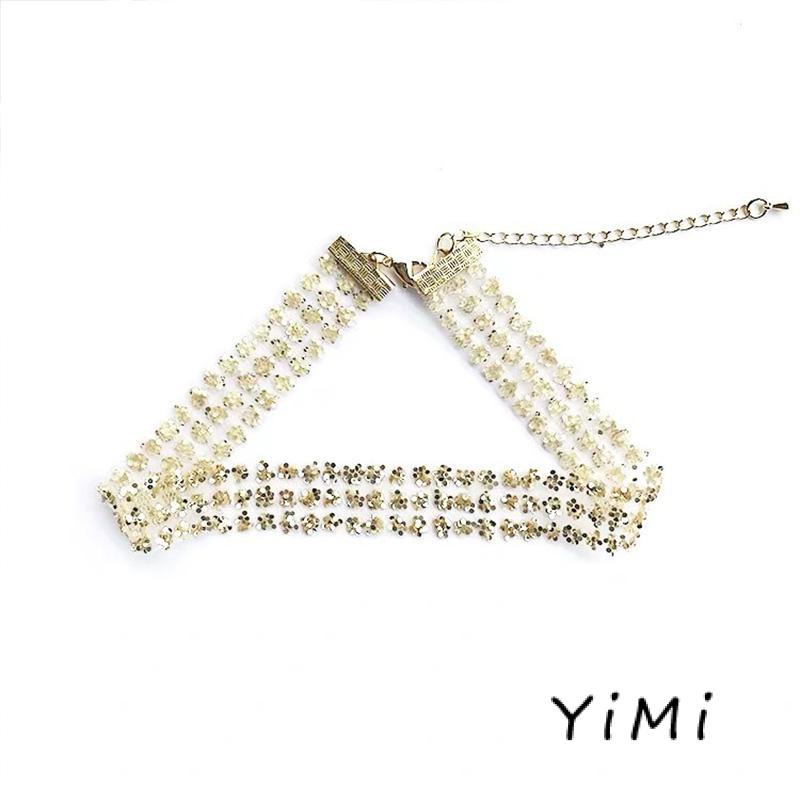 Vòng cổ Đính Kim Sa Lấp Lánh Phong Cách Quyến Rũ Dành Cho Nữ