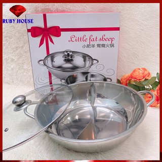 Nồi lẩu 2 ngăn loại dày kích thước 30-32cm, nồi lẩu gia đình 2 ngăn-ruby house