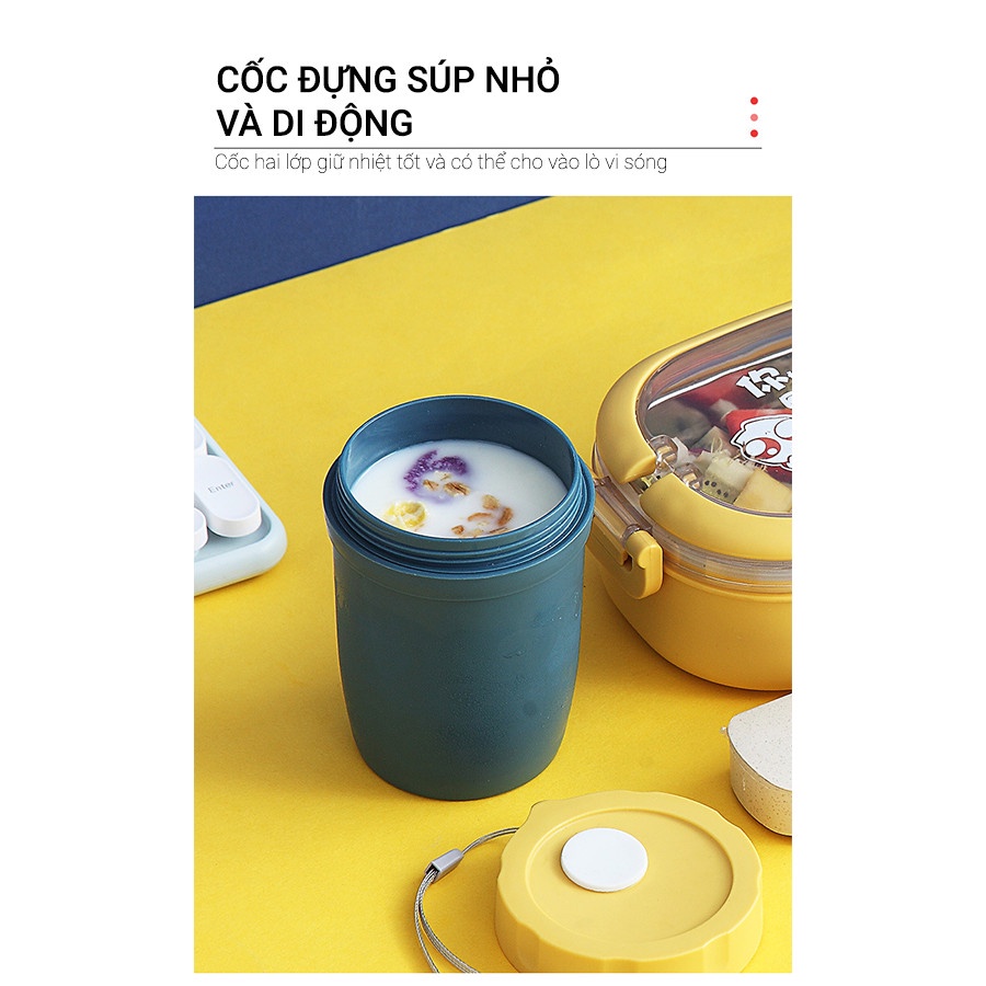 Hộp Cơm Giữ Nhiệt Văn Phòng 2 tầng 3 Ngăn Chất Liệu Tốt Nhất Dùng Trong Thực Phẩm Chịu Nhiệt Chịu Lạnh Tốt- KIT002